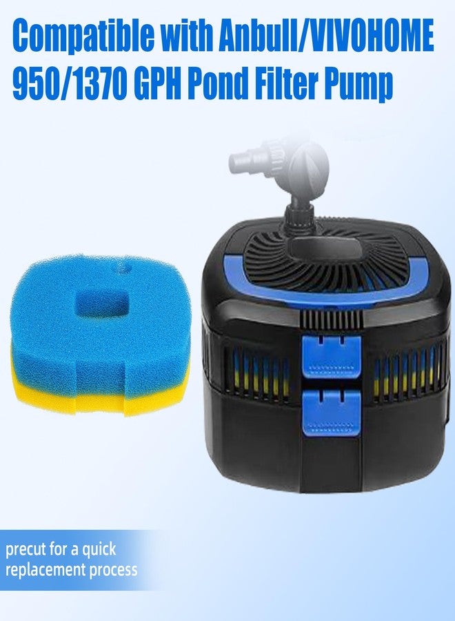 AQUANEAT Replacement Pond Filter Sponge Compatible with Anbull/VIVOHOME 950/1370GPH Pond Filter Pump Aquarium Filter pad for Fish Tank (2pcs) - Image 2