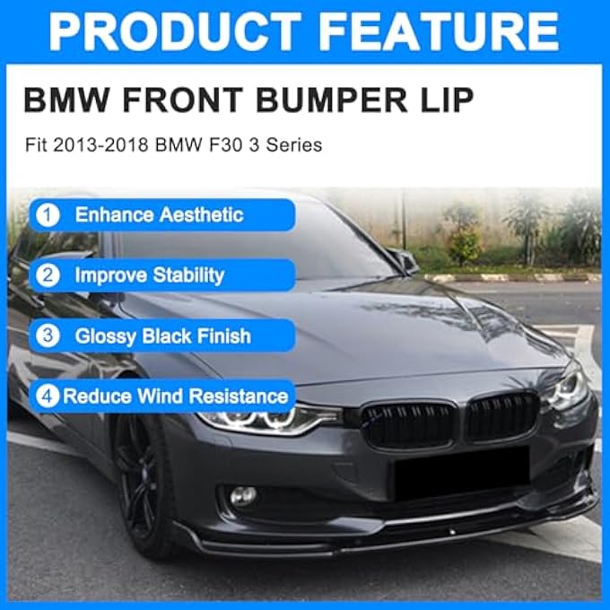 Collect Light 3 قطع شفة صدام أمامي من ألياف الكربون لسيارة بي إم دبليو F30 3 Series 323i 325i 325xi 328i 328i xDrive من 2013-2018 - Image 5