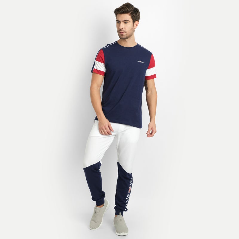 amswan PREMIUM COTTON COLOURBLOCK PRINTED HALF SLEEVE CREW NECK T-SHIRTS - Image 5