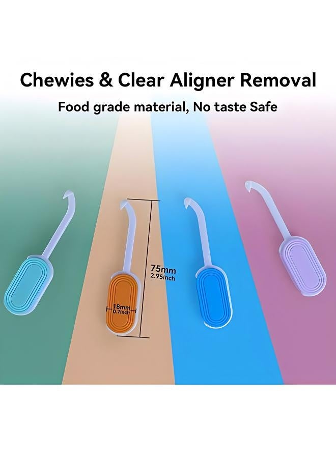 4 Pack - 2 in 1 Aligner Remover Tool Orthodontic Chewies, Compatible with Aligners, Retainers - Image 5