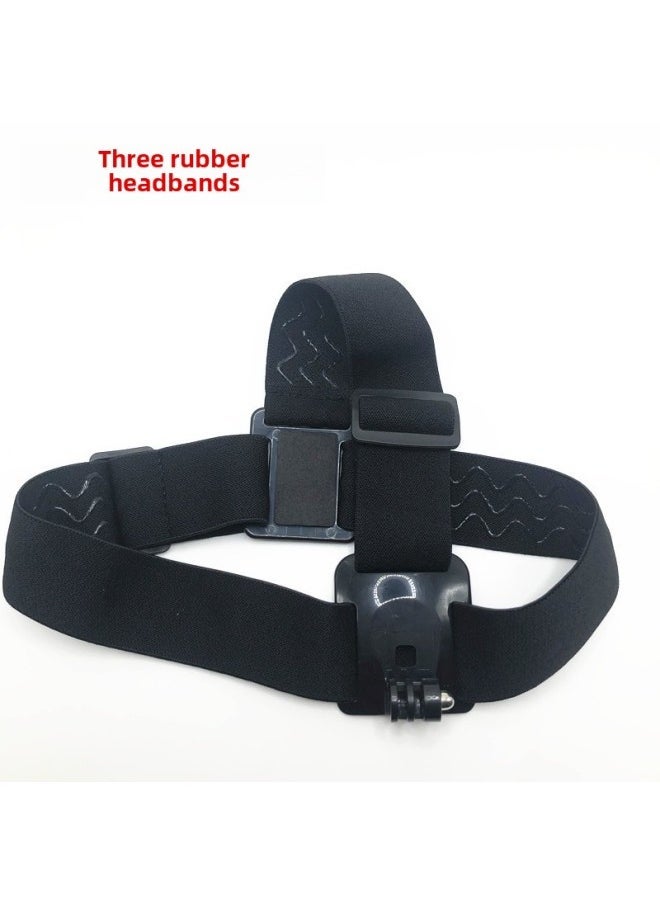  Gopro9 Accessories Three Rubber Headband Dajiang Sports Camera Three Wave Fixed Headband Non-slip headwear Black