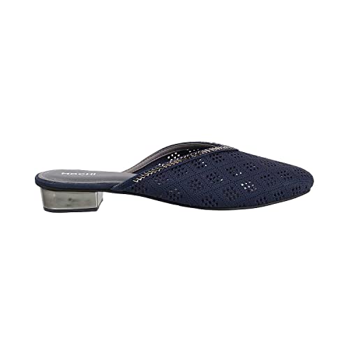 Mochi Womens Synthetic Blue Slip Ons (Size (5 UK (38 EU)) - Image 2
