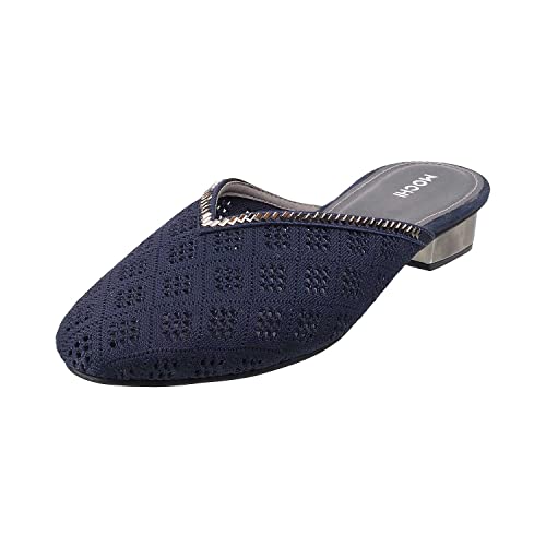 Mochi Womens Synthetic Blue Slip Ons (Size (5 UK (38 EU)) - Image 1