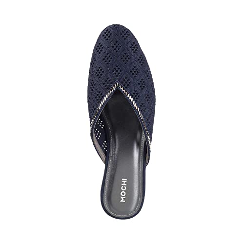 Mochi Womens Synthetic Blue Slip Ons (Size (5 UK (38 EU)) - Image 5