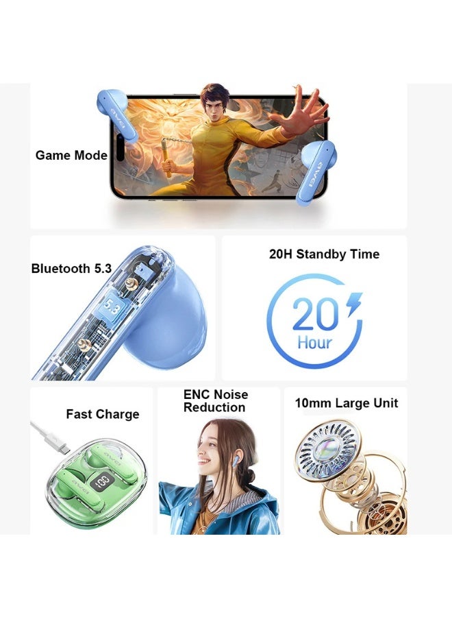 Awei True Wireless T86 ENC Noise Cancelling Bluetooth Earbuds, 4 Mic HiFi Stereo, Gaming Mode, Fast Charge Case, Talk Time 7 Hours, 6 Hours Playtime, IPX6 Waterproof - Image 3