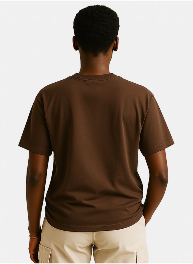 Street 15 - UNISEX BASIC OVERSIZED BROWN T-SHIRT - Image 1