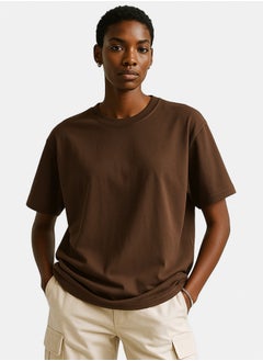 UNISEX BASIC OVERSIZED BROWN T-SHIRT