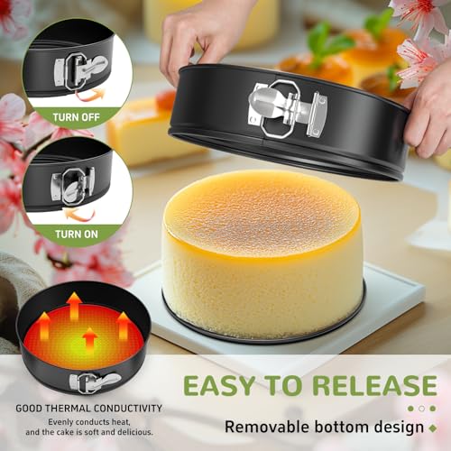 ZeroPone 10 Inch Springform Pan with Removable Bottom, Non-stick Round Spring Form Cake Mold Cheesecake Pan For Baking - Image 3