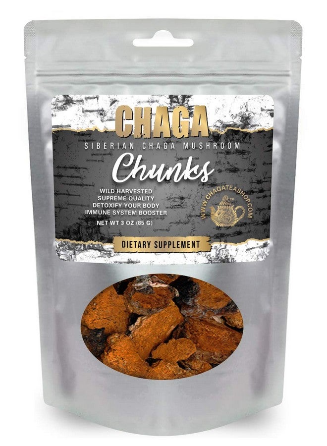 ChagaTeaShop قطع فطر تشاجا السيبيري المحصودة من البرية 3 أوقية (85 جرام) - Image 1