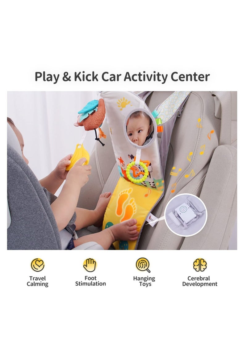 Y&D Infant Car Seat Toy, Baby Activity Center, Adjustable Travel Rear Facing Toys, Developmental Toys for Babies Carseat, with Teethers, Music, Squeaker, 6 to 12 Months - Image 3
