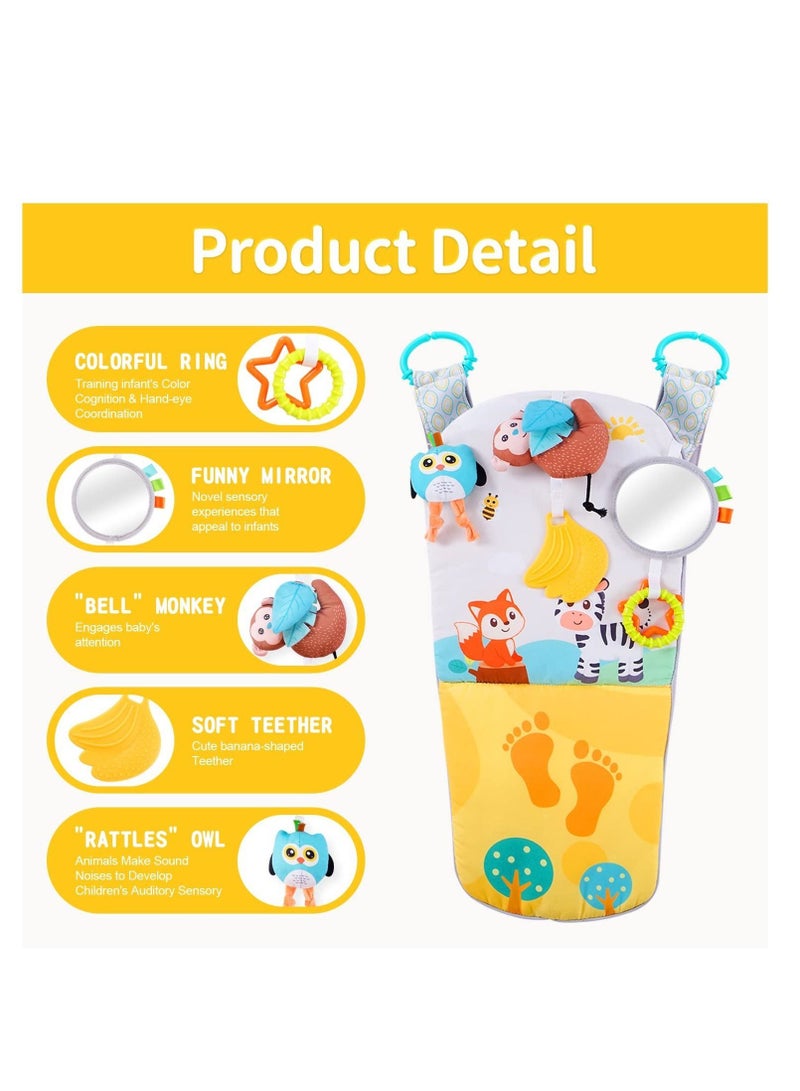 Y&D Infant Car Seat Toy, Baby Activity Center, Adjustable Travel Rear Facing Toys, Developmental Toys for Babies Carseat, with Teethers, Music, Squeaker, 6 to 12 Months - Image 4