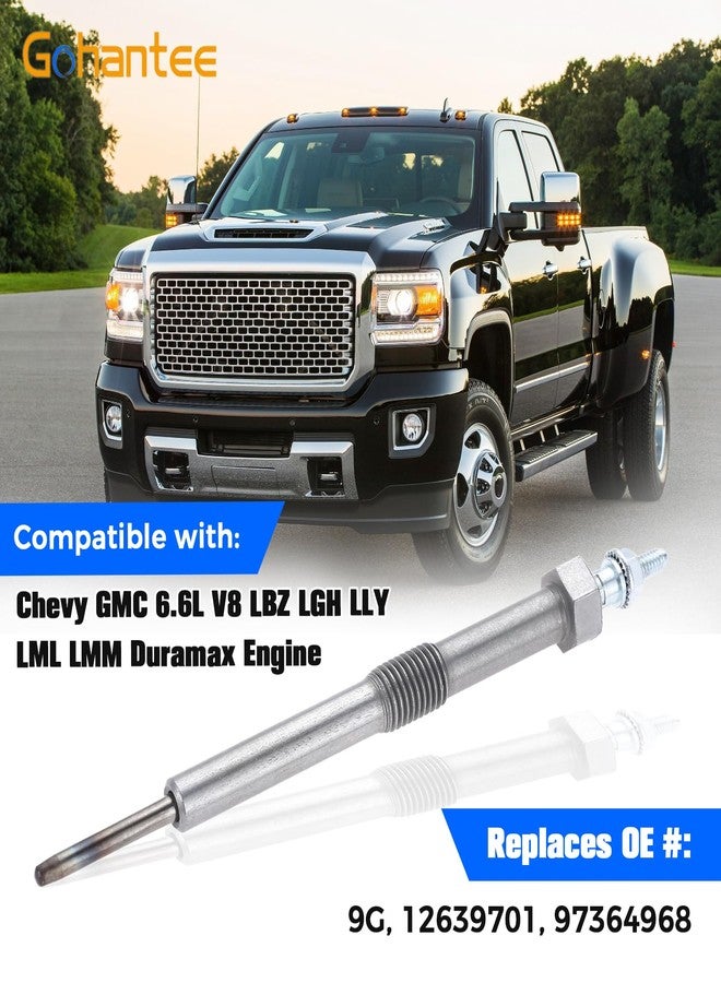 gohantee Glow Plug 9G, Replace 12639701 97364968 Compatible with Chevy GMC 6.6 LBZ LGH LLY LML LMM Duramax Silverado Sierra 2500HD, Silverado Sierra 3500HD, Express Savana 2500 3500 Glow Plugs - Image 2