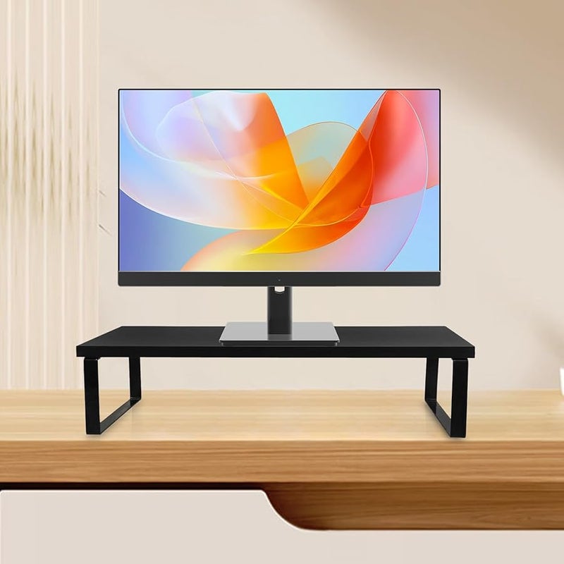حامل شاشة مريح مع تخزين أسود منظم مكتب متين للمكتب المنزلي - Image 5