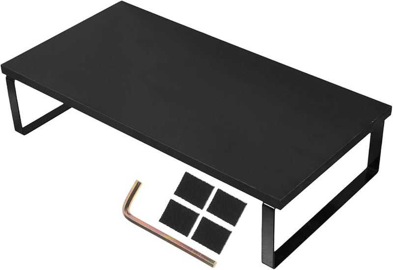 حامل شاشة مريح مع تخزين أسود منظم مكتب متين للمكتب المنزلي - Image 2