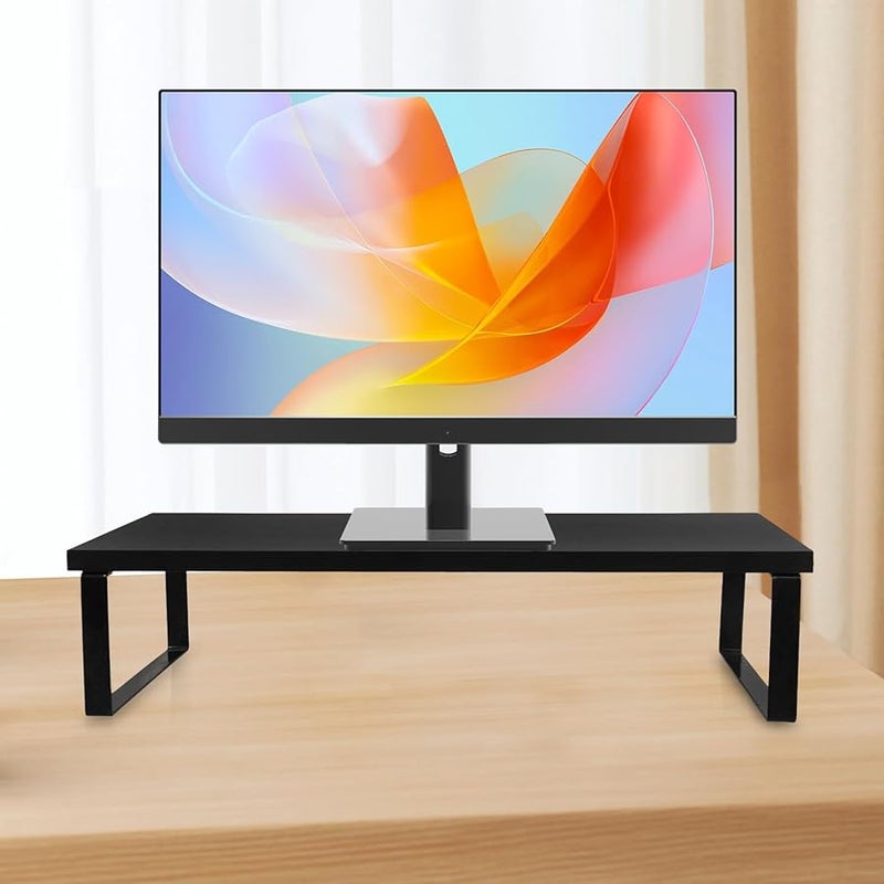 حامل شاشة مريح مع تخزين أسود منظم مكتب متين للمكتب المنزلي - Image 4