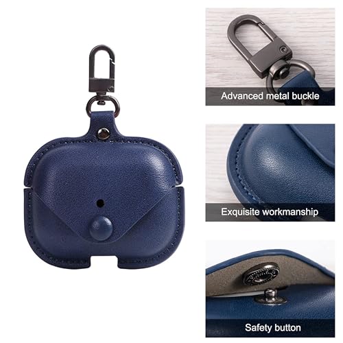 Like Star AirPod Pro/Pro2 Camouflage Leather case Cover Shockproof with Loss Prevention Clip for Apple Air-Pods Pro/Pro2 Wireless Charging Case (Army Blue) - Image 2