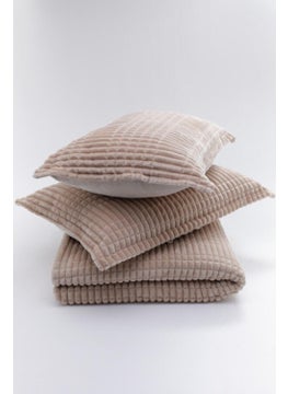 MERINOS Modern Line 3 Piece Blanket Set - Beige  - Image 3