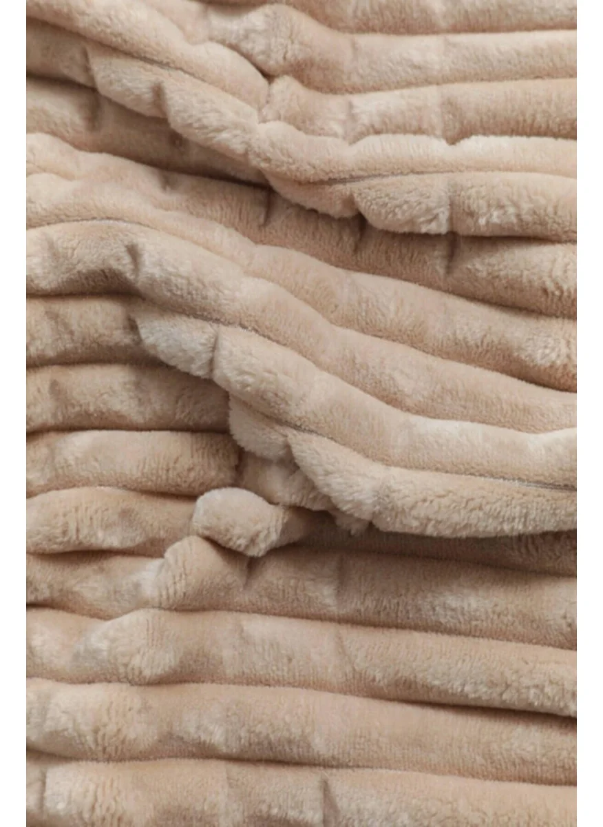 MERINOS Modern Line 3 Piece Blanket Set - Beige