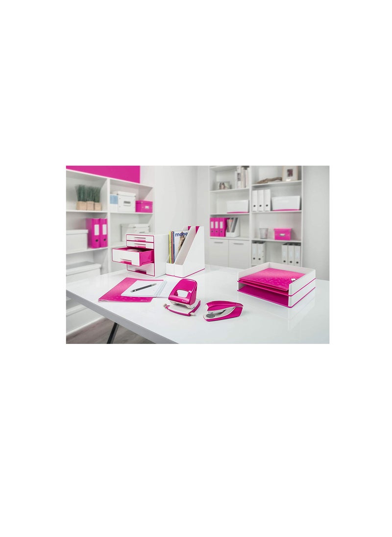Leitz Wow Cube Storage Box With Drawers 5 Schubladen Rosa Metallic