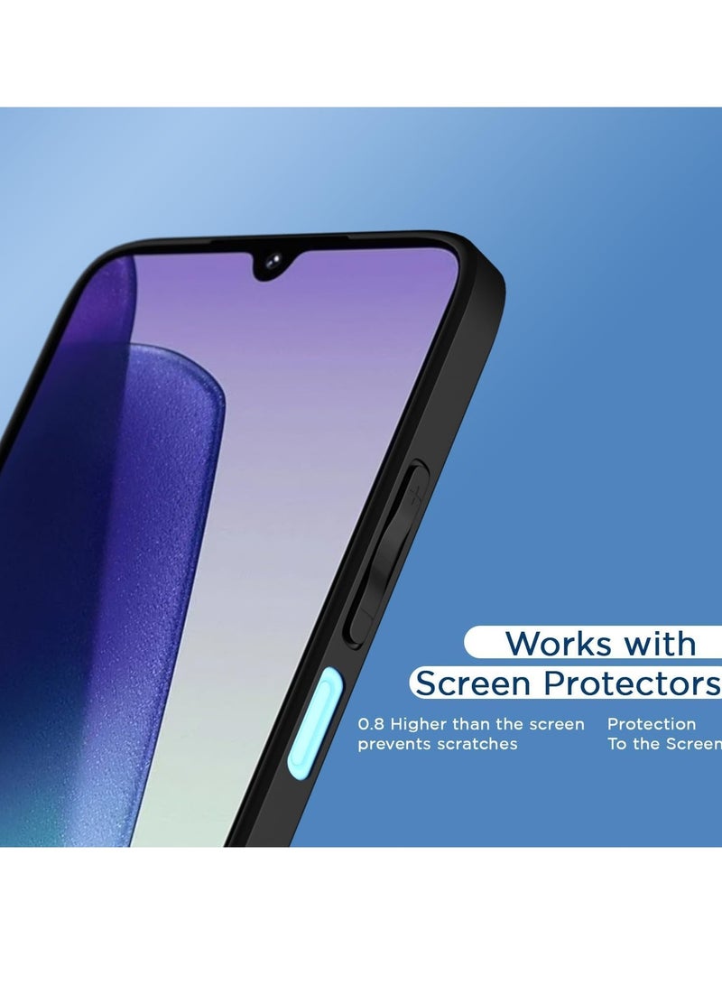 متوافق مع حافظة هاتف Redmi 14C / Poco C75 4G شفافة، مقاومة للصدمات من الدرجة العسكرية ومضادة للاصفرار، حافظة هاتف واقية نحيفة وغطاء كامل من الصدمات مع عدسة كاميرا واقية - أسود - Image 2
