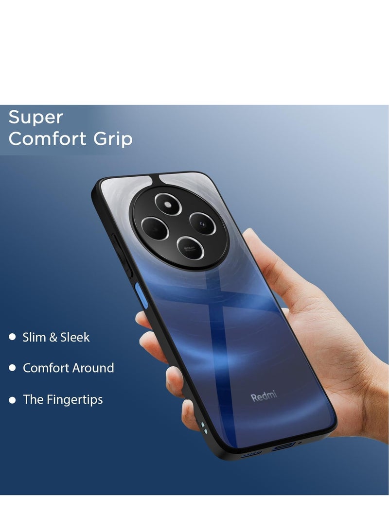 متوافق مع حافظة هاتف Redmi 14C / Poco C75 4G شفافة، مقاومة للصدمات من الدرجة العسكرية ومضادة للاصفرار، حافظة هاتف واقية نحيفة وغطاء كامل من الصدمات مع عدسة كاميرا واقية - أسود - Image 3