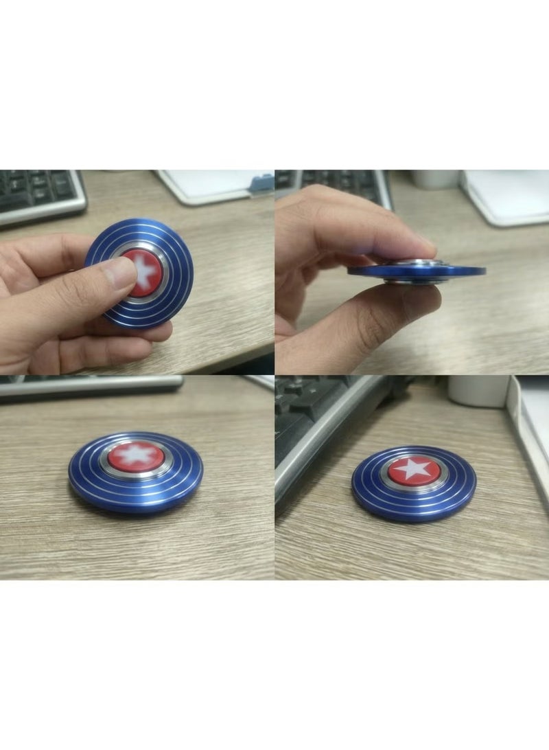 سبينر فيدجيت بتصميم درع كابتن أمريكا لتخفيف التوتر - أزرق/أحمر - Image 3