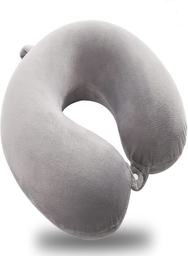 PAWSOME World Travel Neck Pillow Airplane Travel Accessories Essentials Comfortable Washable Cover Plane Neck Support Pillow for Neck Pain Relief Sleeping Grey (Grey) - Image 1