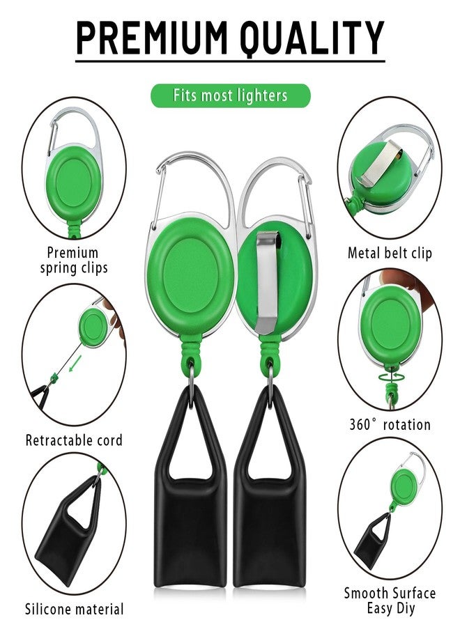 GAUENEEN 16 Pcs Retractable Lighter Clip, Lighter Holder Keychains with Clip (8 Colors) - Image 3
