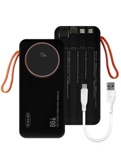 KALIO R53A Power Bank 30000mAh - Ultra-Compact 66W High-Speed Charging with PD35W Support and Four Built-in Cables / Black  - Image 5