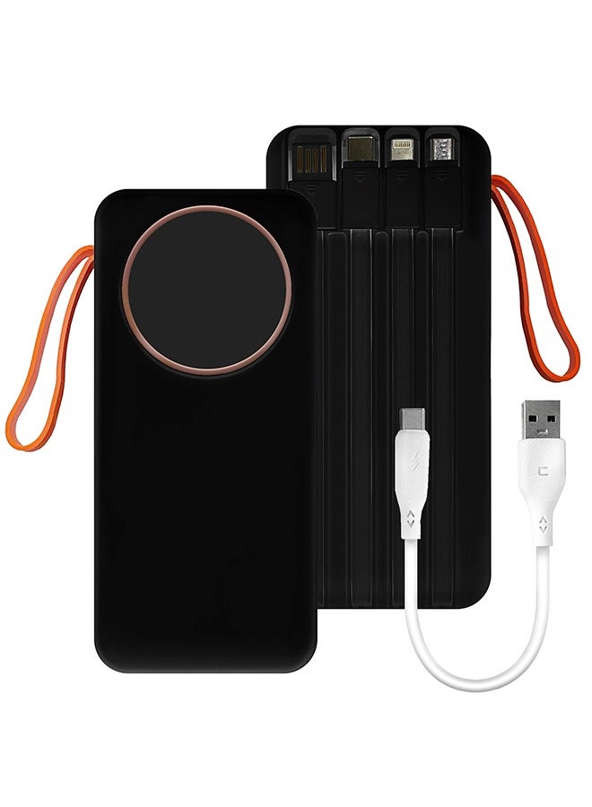 KALIO R53A Power Bank 30000mAh - Ultra-Compact 66W High-Speed Charging with PD35W Support and Four Built-in Cables / Black - Image 1