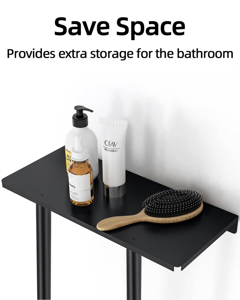 STWWO STWWO Bathroom Towel Storage Rack, Towel Racks for Bathroom Wall Mounted 30 inch with Shelf Can Holds 6 Large Towels, Wall Towel Rack for Rolled Towels, Black  - Image 5