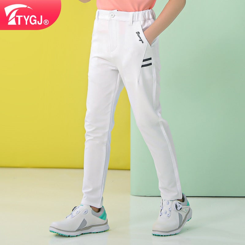 Ttygj Golf Boys Youth Fleece-Lined Pants Korean Casual Sports Outdoor Suit Pants Warm Loose Proof - Image 4