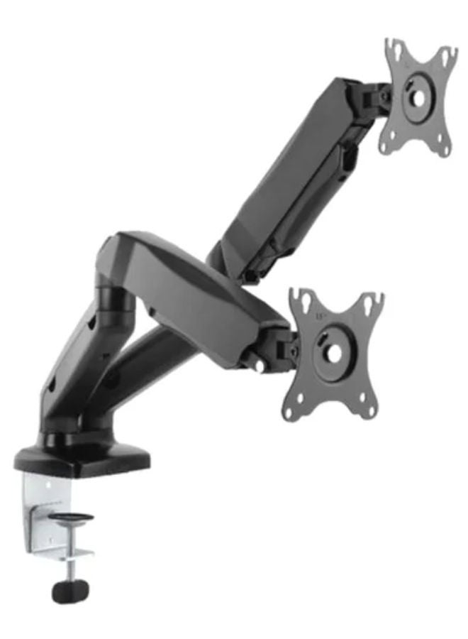 Skilltech Dual Monitor Thin Gas Spring Dual Monitor Arm For 13″-32″ Black/Silver - Image 1