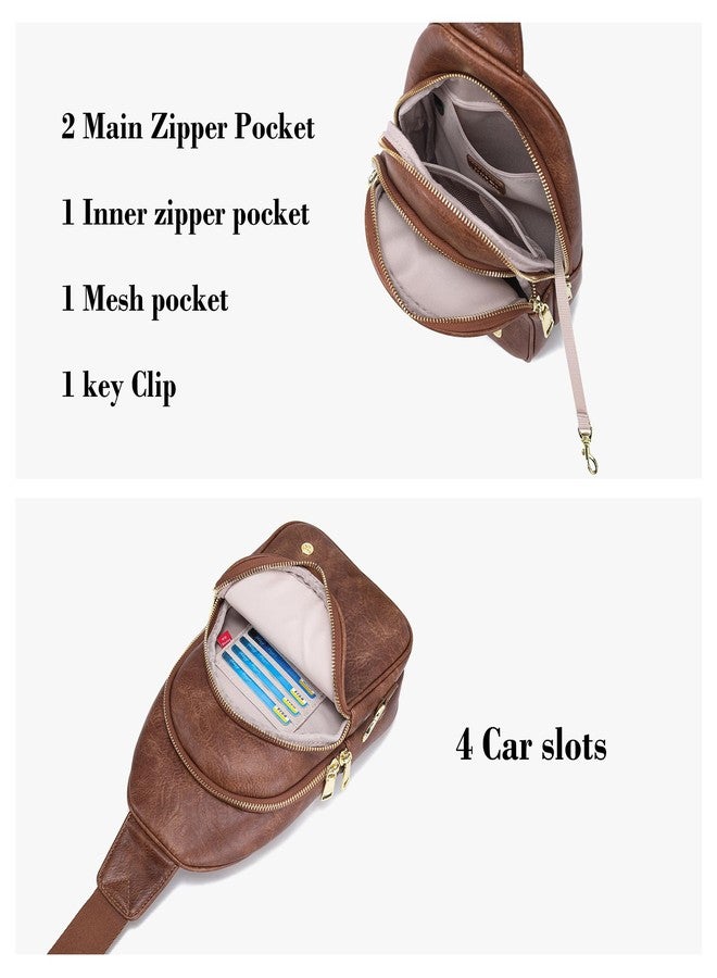 حقائب كروس بودي مضادة للسرقة للنساء، حقيبة كتف جلدية، حقيبة سفر كروس بودي، حقيبة صدر، حقيبة خصر، هدية للفتيات المراهقات (بني) - Image 5