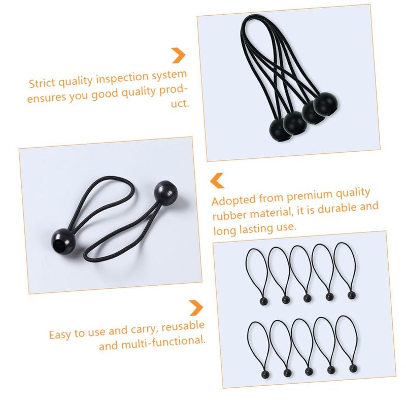 10 Pcs Tent Elastic Rope Ball Bungee Cords Straps Tie Down For Camping Tarp Canopy - Image 4