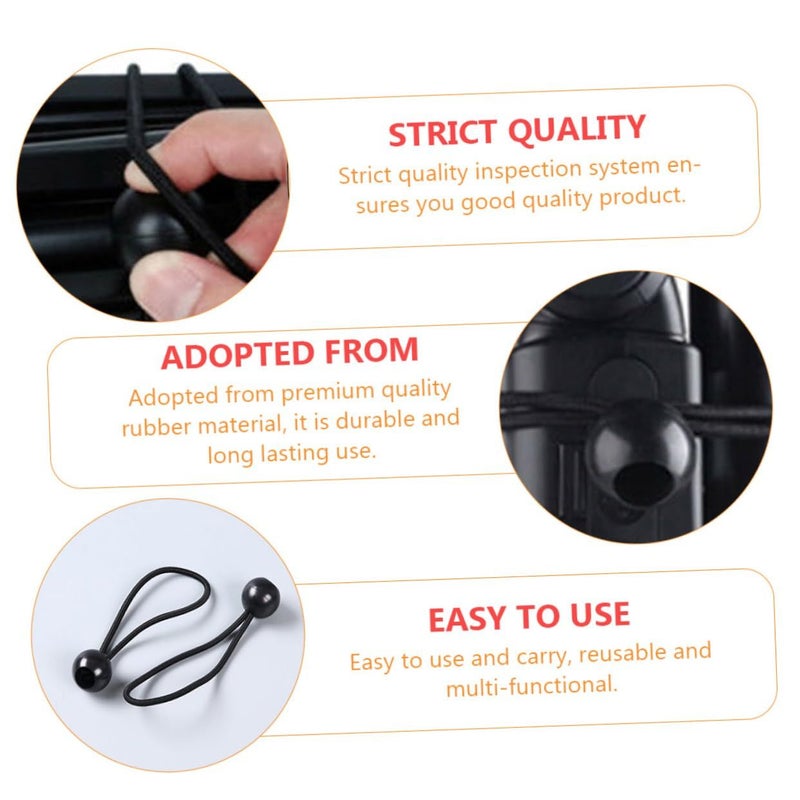 10 Pcs Tent Elastic Rope Ball Bungee Cords Straps Tie Down For Camping Tarp Canopy - Image 5
