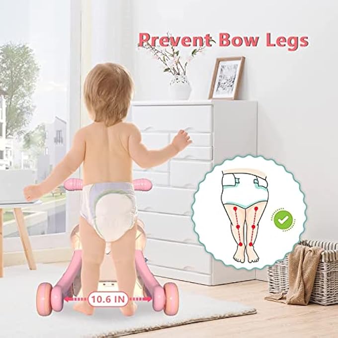 BABY WALKING TOY FOR 12 MONTH OLD GIRLS, WALKER FOR BABY GIRL, BABY PUSH WALKERS FOR BABIES,3 IN 1 PUSH TOYS FOR BABIES LEARNING TO WALK, EARLY LEARNING TOY FOR INFANT 12 MONTHS, PINK (PINK) - Image 5