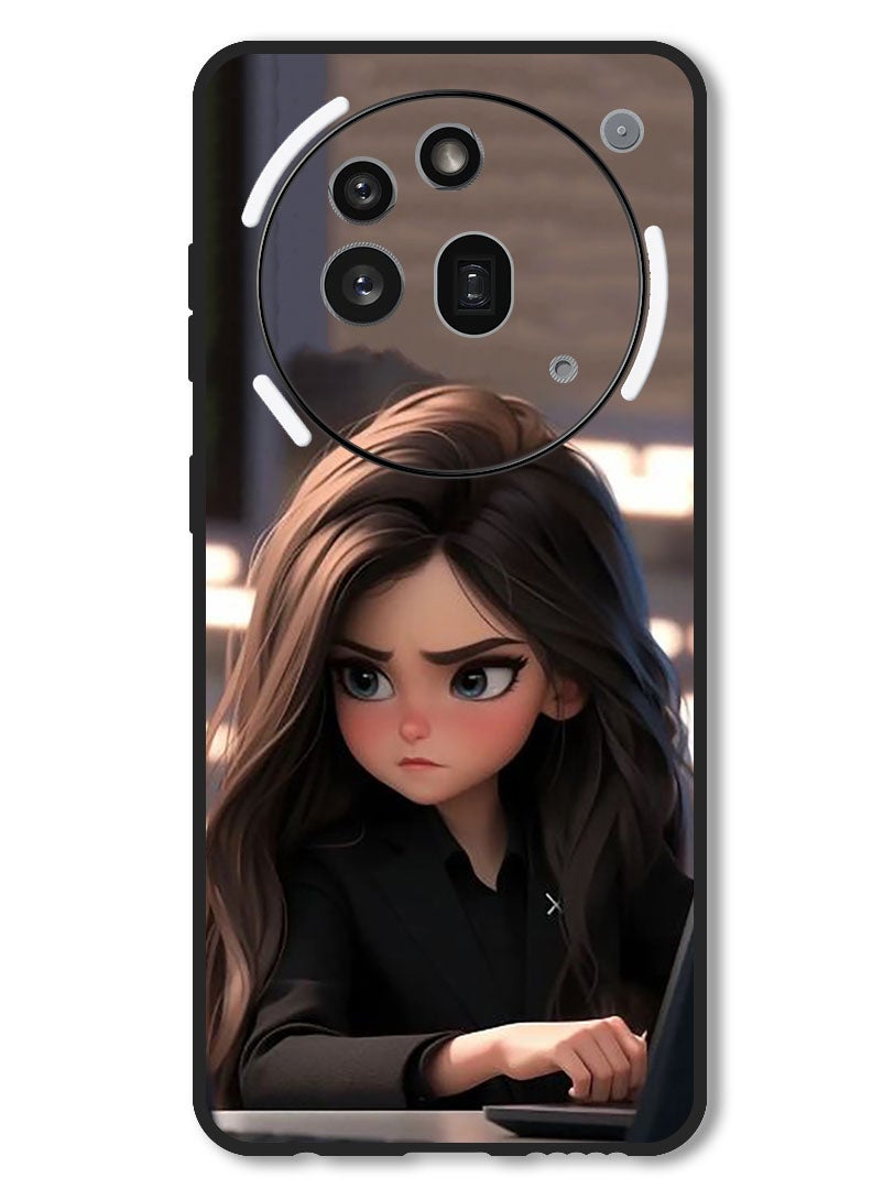 Theodor Case Compatible with Nothing Phone 3a Pro Protection Shockproof Bumper Cover Angry Girl - Image 1