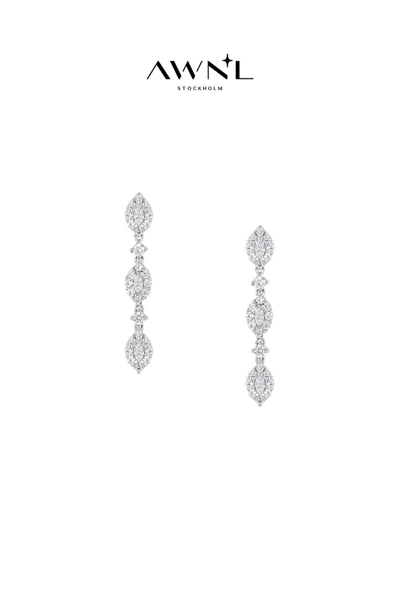 AWNL Ivory Tear Women's Earrings - Eardrop with CZ Diamond and Sterling Silver, Middle East Exclusive Collection - Image 1