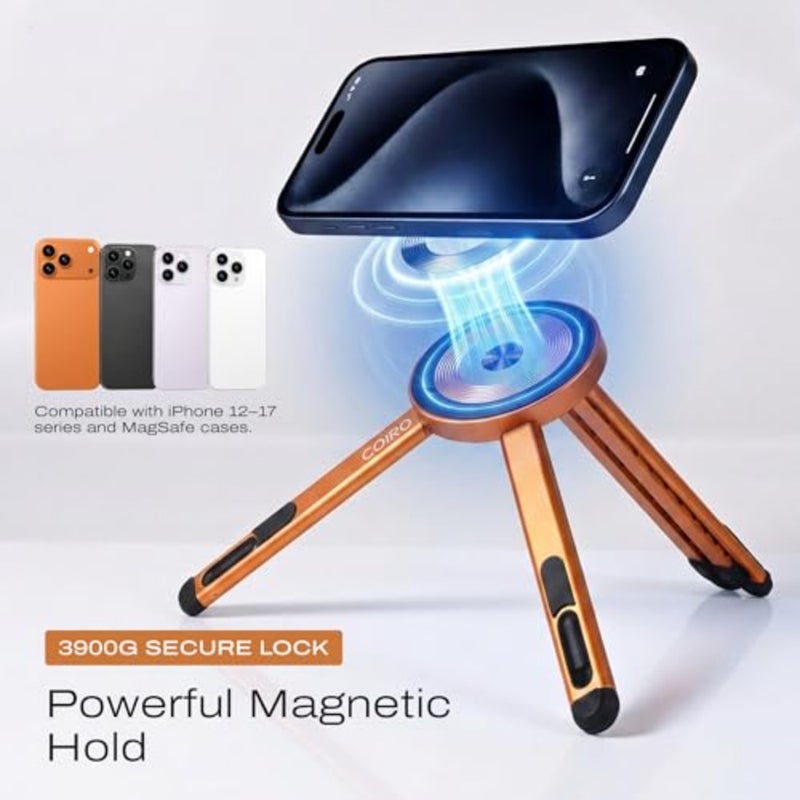 3-in-1 Magnetic Foldable Laptop Stand and Phone Stand for Desk Aluminum Alloy Adjustable Holder 10 16" Laptops and 4 13" Phones/Tablets, Magnetic Compatible with iPhone Android - Image 3