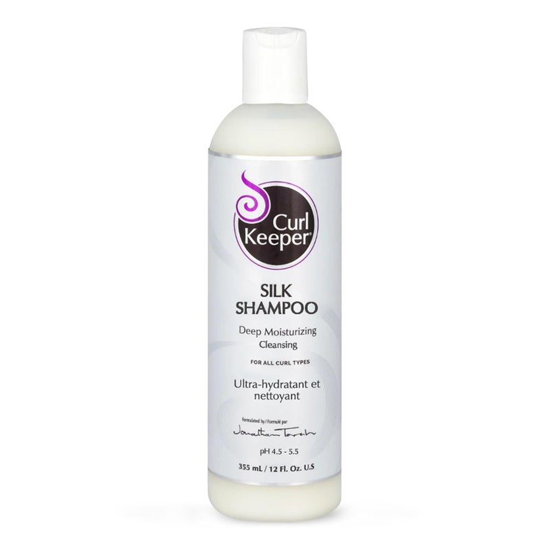 Curl Keeper Silk Shampoo for Curly Hair 12 Fl Oz  Deep Moisturizing  Cleansing Daily Hair Shampoo with Silk Amino Acids for All Curl Types  Water Based  Sulfate Free Shampoo for Men  Women
