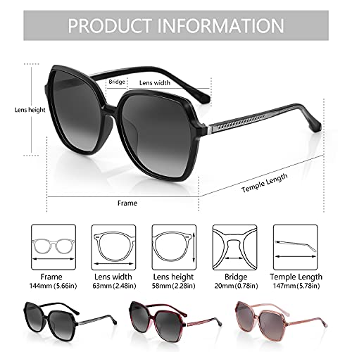 ZENOTTIC Polarized Sunglasses for Women Vintage Oversized Square Sun Glasses Ladies Shades UV400 Protection - Image 3