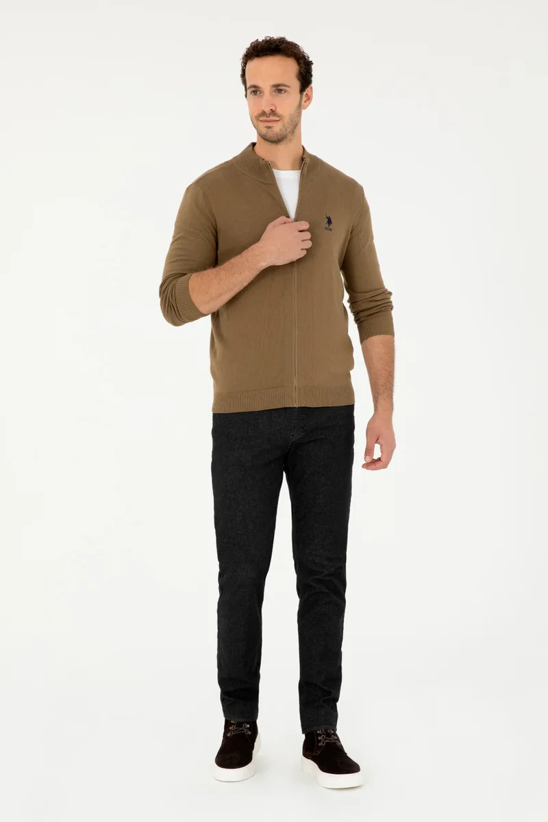U.S. Polo Assn. Men's Khaki Cardigan (Knitwear) 50293526-VR027
