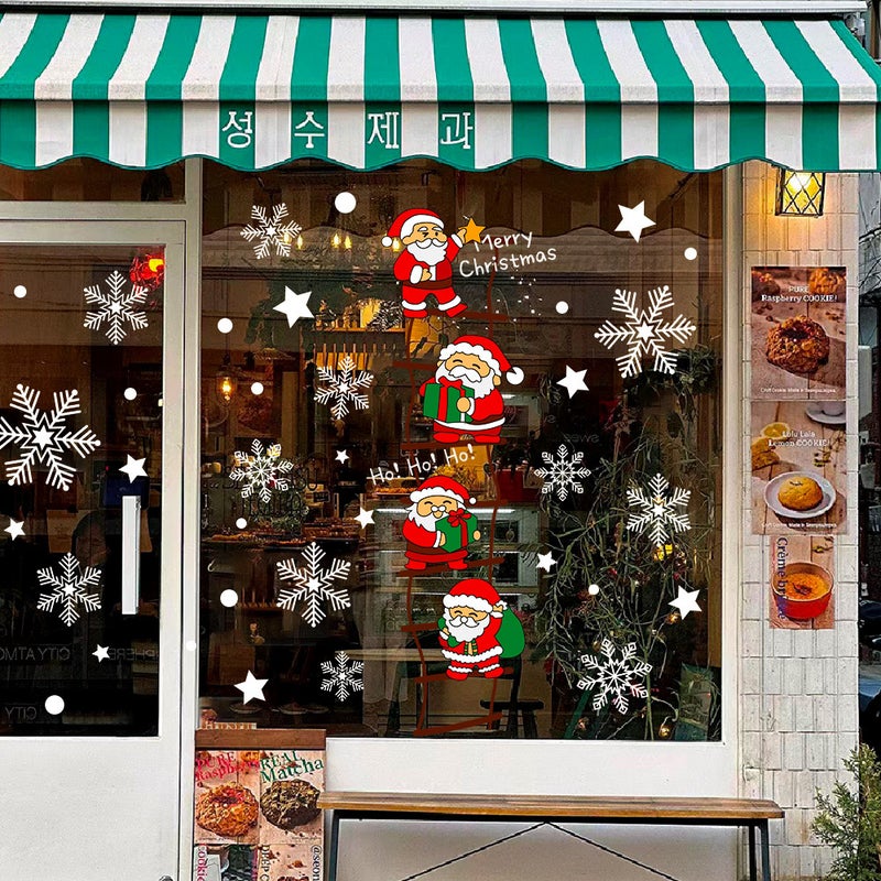 2026 New Year And Christmas Decorative Glass Stickers Uv Cute Santa Claus Electrostatic Stickers Window Stickers Door Stickers Window Stickers - Image 5
