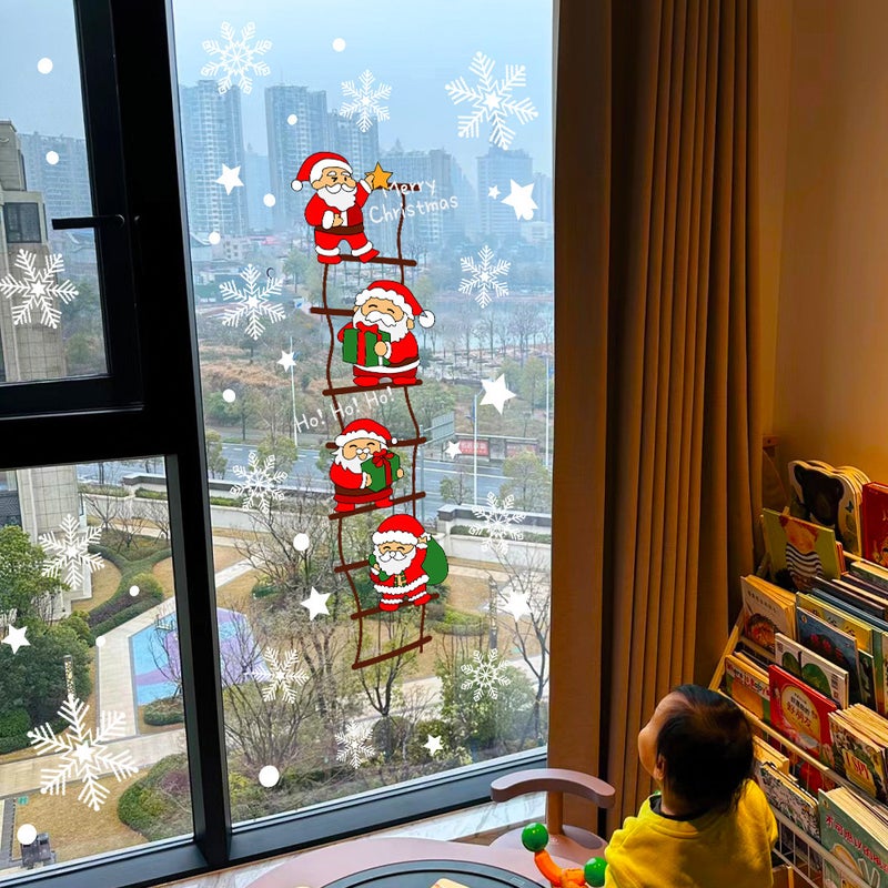 2026 New Year And Christmas Decorative Glass Stickers Uv Cute Santa Claus Electrostatic Stickers Window Stickers Door Stickers Window Stickers - Image 4