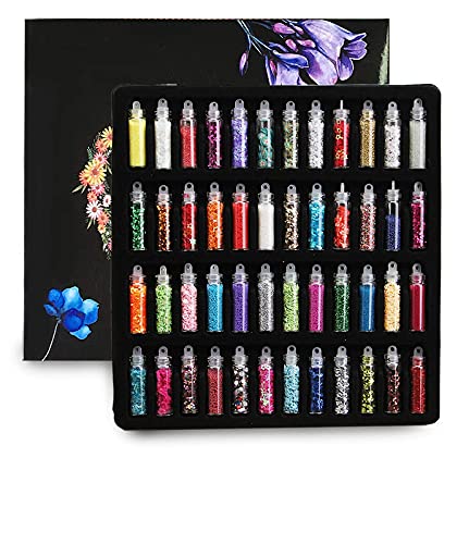 Belicia Nail Glitter 48 Boxes Nail Art Supplies Kit 3D Nail Art Decoration Glitter Powder Body Makeup Confetti DIY Design Accessories - Image 1