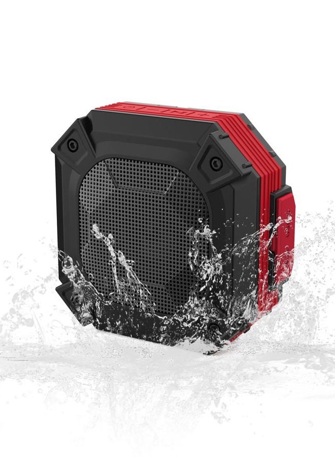 Qozybuds Wireless Jobsite Speaker with Grille Protection, Black and Red - Image 1
