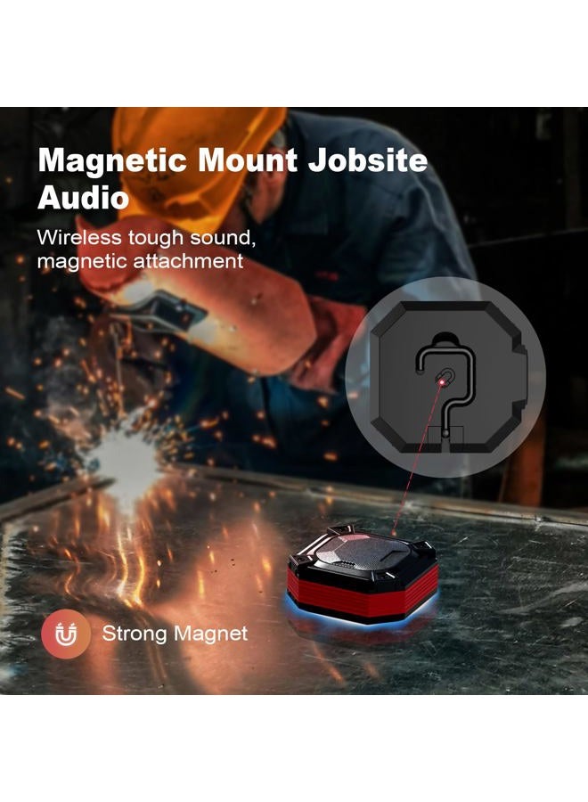 Qozybuds Wireless Jobsite Speaker with Grille Protection, Black and Red - Image 3