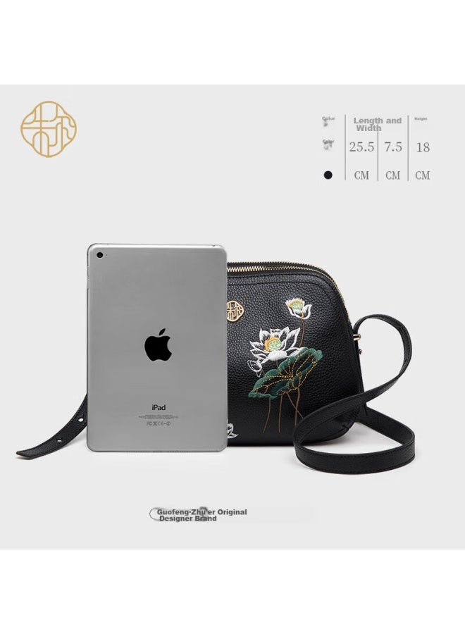 ZOOLER Zhuer Handbag, Women's Bag, Chinese Style Crossbody Bag, Middle-aged Ladies' Bag, Cowhide Crossbody Bag, Mom Bag, Birthday And Mother's Day Gift - Image 2