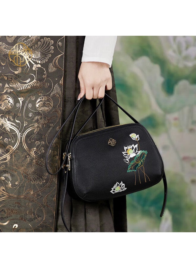 ZOOLER Zhuer Handbag, Women's Bag, Chinese Style Crossbody Bag, Middle-aged Ladies' Bag, Cowhide Crossbody Bag, Mom Bag, Birthday And Mother's Day Gift - Image 1